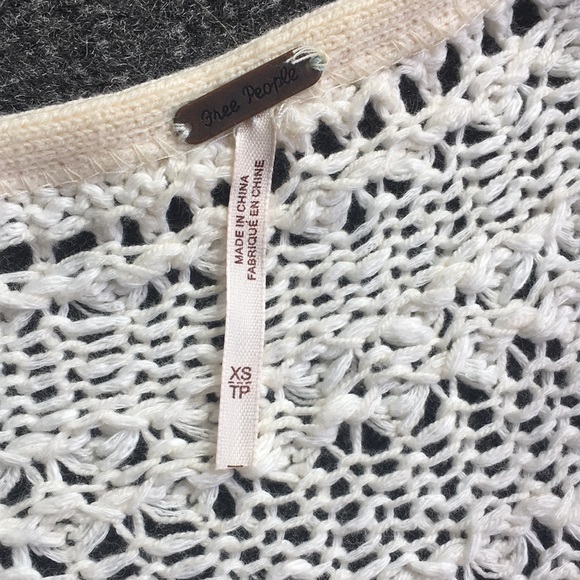 Free People oversize cream colored sweater tunic - Picture 6 of 7